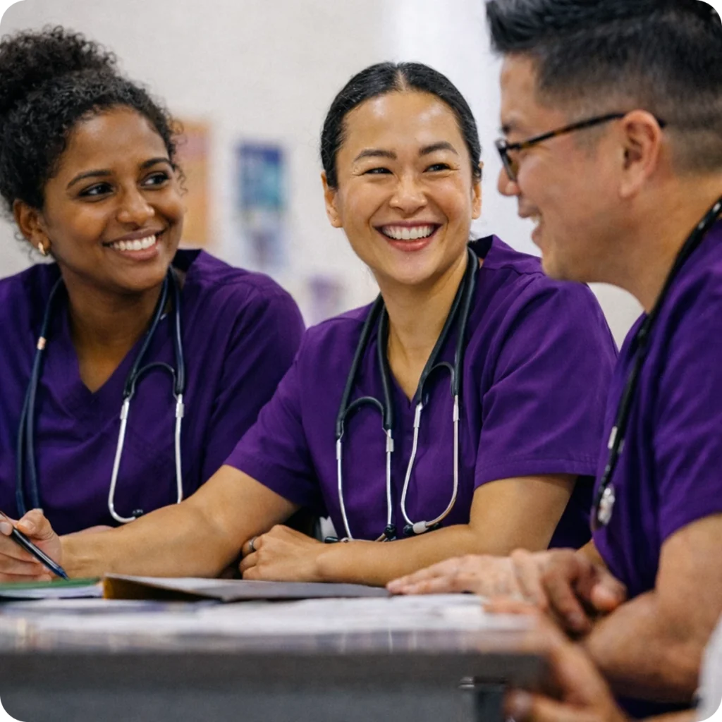 Smiling healthcare professionals